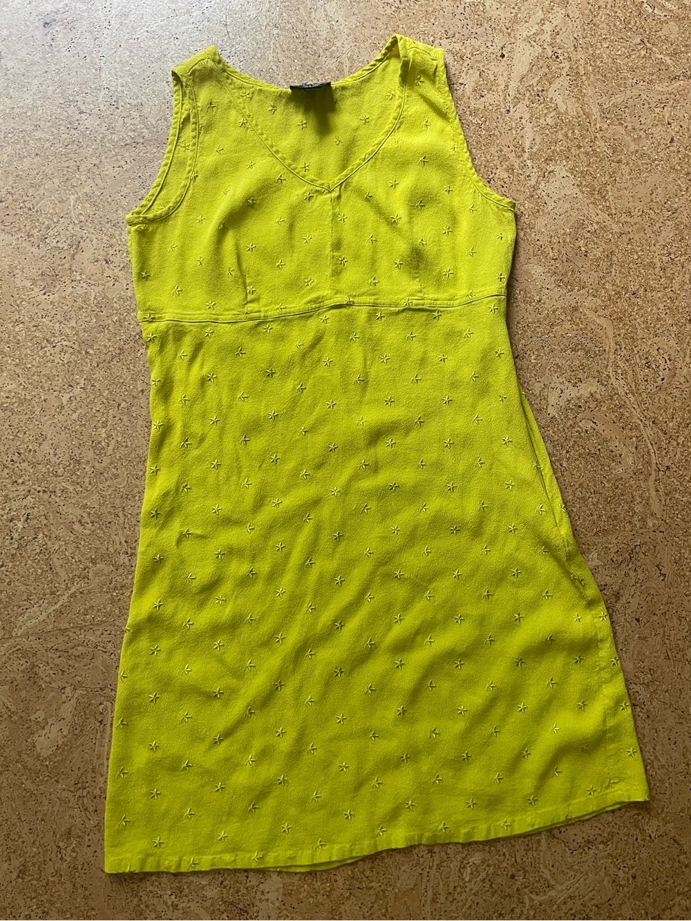 Vintage 90s NY&CO Chartreuse A-Line Mini Dress